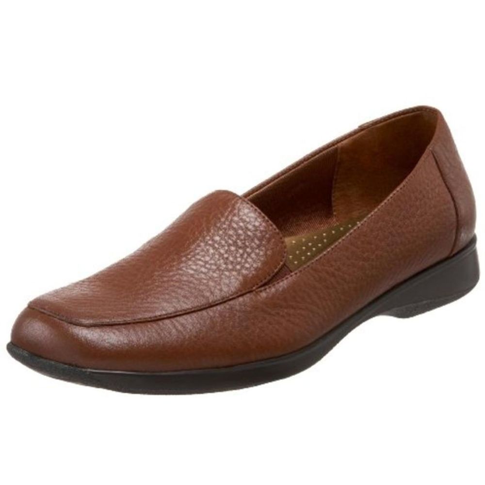 Trotters Womens Jenn Brown Leather Round Toe Slip On Loafers Shoes NWT